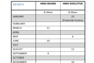 Document: [Board meeting dates]